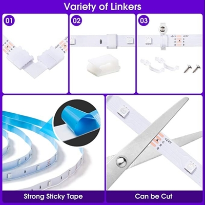 RGB Waterproof Gradient Light Strip Remote Control HighTiming RF 5m Smart LED Strip