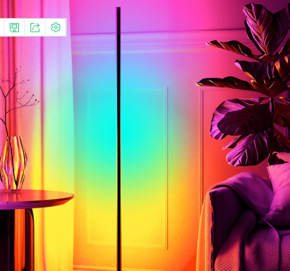 Remote Control Smart LED Floor Lamp Rgb Changing Color Led Corner Light